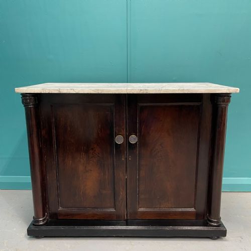 LATE REGENCY MARBLE TOP CHIFFONIER CABINET - ADDITIONAL PHOTO 9