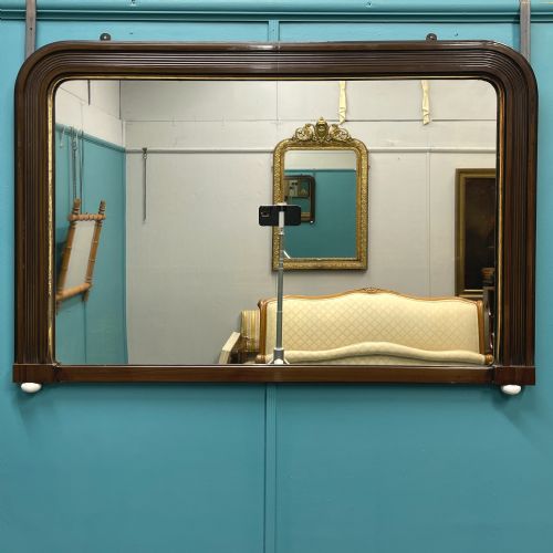 regency simulated rosewood overmantle mirror - CATEGORY: ANTIQUE MIRRORS - DATED REGENCY