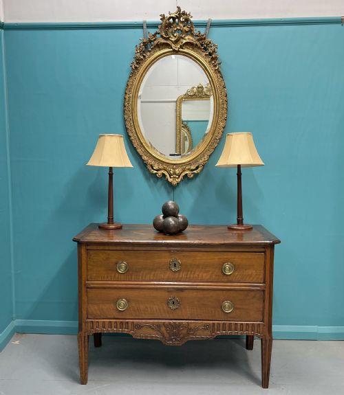 LARGE FRENCH OVAL GILT MIRROR WITH BEVELLED GLASS - ADDITIONAL PHOTO 1