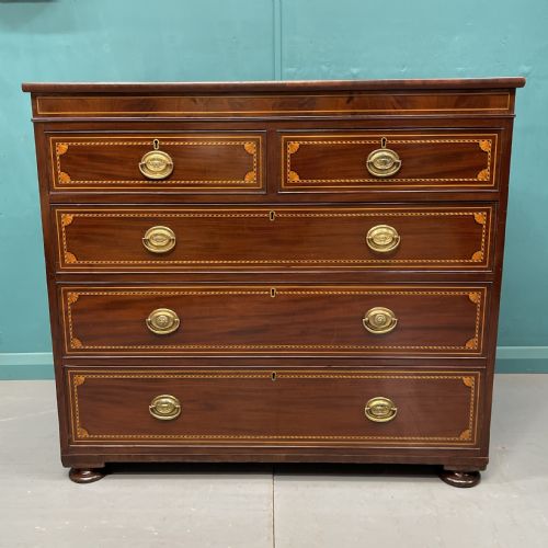 MID 19TH CENTURY INLAID CHEST OF DRAWERS - ADDITIONAL PHOTO 1