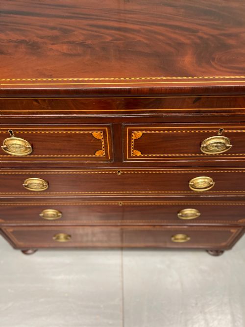 MID 19TH CENTURY INLAID CHEST OF DRAWERS - ADDITIONAL PHOTO 2