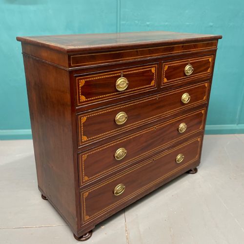 MID 19TH CENTURY INLAID CHEST OF DRAWERS - ADDITIONAL PHOTO 6