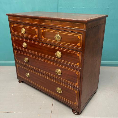 MID 19TH CENTURY INLAID CHEST OF DRAWERS - ADDITIONAL PHOTO 8