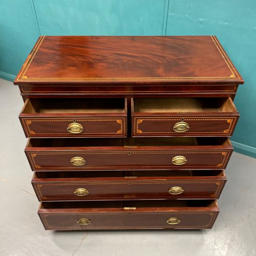 MID 19TH CENTURY INLAID CHEST OF DRAWERS - ADDITIONAL PHOTO 9