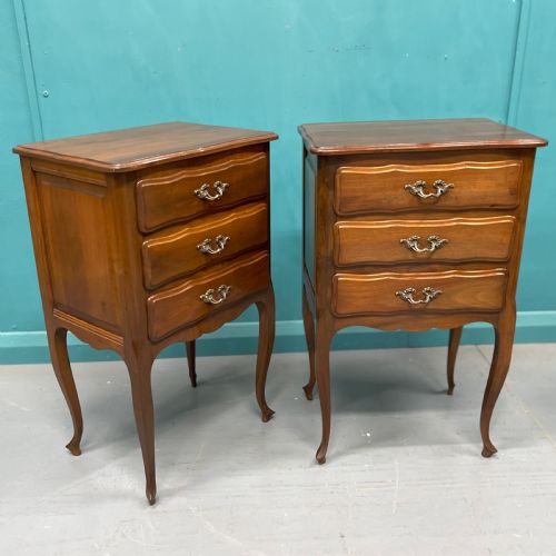 PAIR OF FRENCH CHERRYWOOD BEDSIDE TABLES - ADDITIONAL PHOTO 8