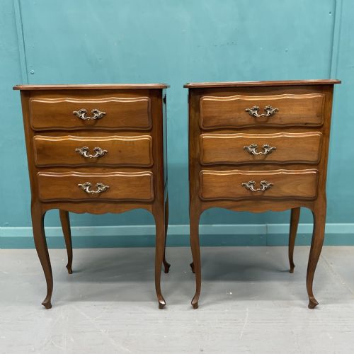 pair of french cherrywood bedside tables - CATEGORY: ANTIQUE CUPBOARDS - DATED 1930