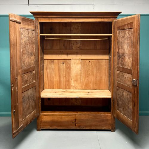 FRENCH 19TH CENTURY BURR WALNUT ARMOIRE - ADDITIONAL PHOTO 7