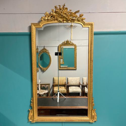 french 19th century gilt bevelled mirror - CATEGORY: ANTIQUE MIRRORS - DATED 19TH CENTURY