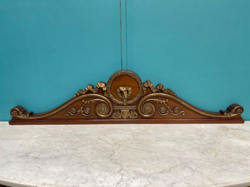 19th century french mahogany and brass pediment - CATEGORY: ANTIQUE MISCELLANEOUS - DATED 19TH CENTURY