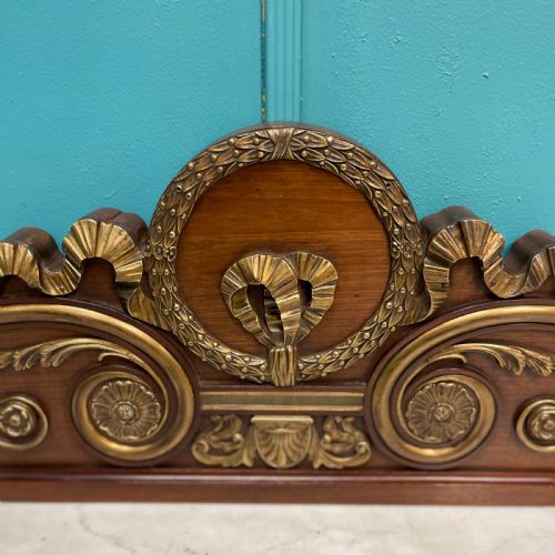 19TH CENTURY FRENCH MAHOGANY AND BRASS PEDIMENT - ADDITIONAL PHOTO 1