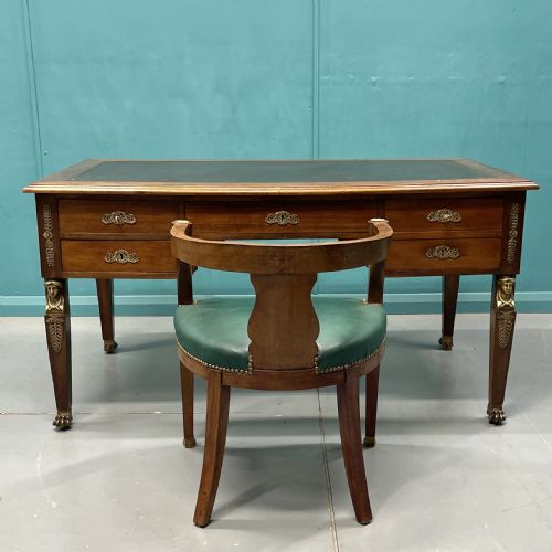 FRENCH EMPIRE PARTNERS DESK WITH MATCHING CHAIR - ADDITIONAL PHOTO 2