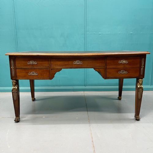 FRENCH EMPIRE PARTNERS DESK WITH MATCHING CHAIR - ADDITIONAL PHOTO 3
