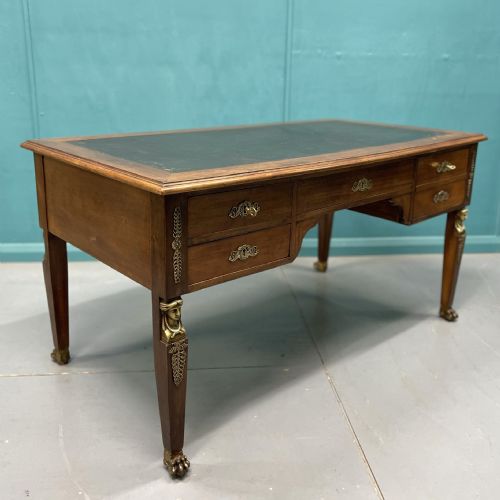 FRENCH EMPIRE PARTNERS DESK WITH MATCHING CHAIR - ADDITIONAL PHOTO 5