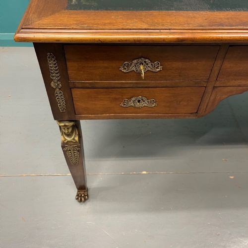 FRENCH EMPIRE PARTNERS DESK WITH MATCHING CHAIR - ADDITIONAL PHOTO 6