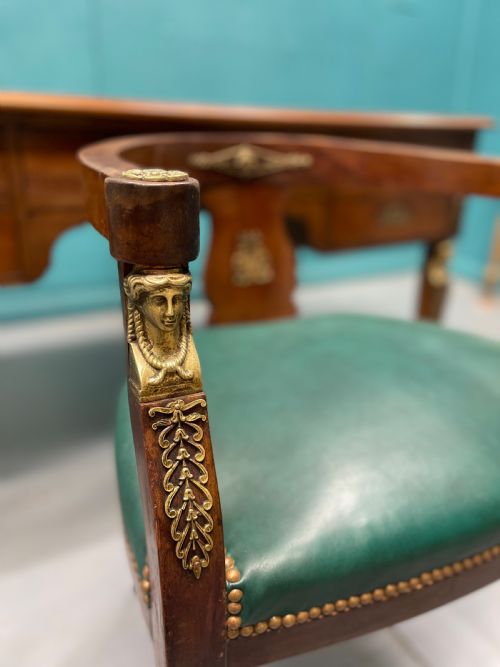 FRENCH EMPIRE PARTNERS DESK WITH MATCHING CHAIR - ADDITIONAL PHOTO 10