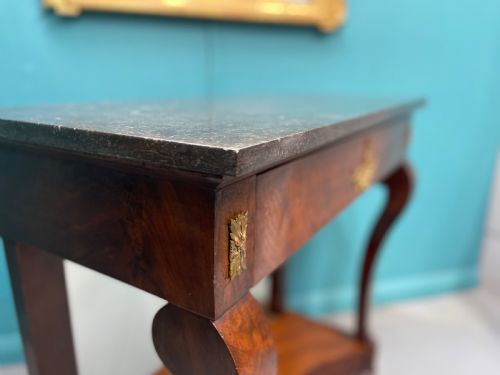 FRENCH EMPIRE MIRROR BACK MARBLE TOP CONSOLE TABLE - ADDITIONAL PHOTO 3