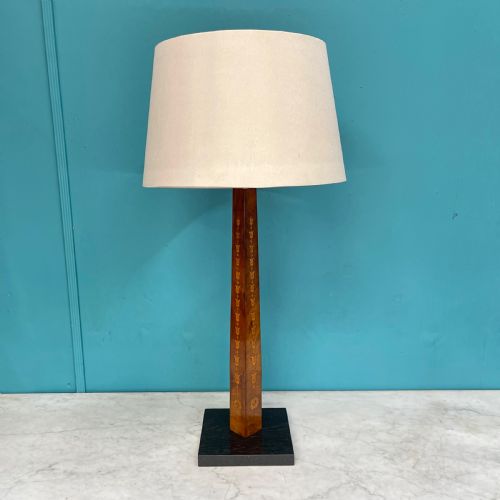 PAIR OF SHERATON REVIVAL MARQUETRY TABLE LAMPS - ADDITIONAL PHOTO 6
