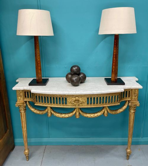PAIR OF SHERATON REVIVAL MARQUETRY TABLE LAMPS - ADDITIONAL PHOTO 9