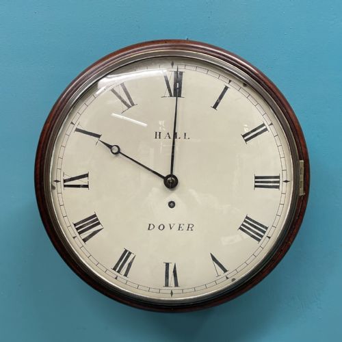 8 day 12 fusee dome dial clock by hall of dover - CATEGORY: ANTIQUE CLOCKS - DATED 1800