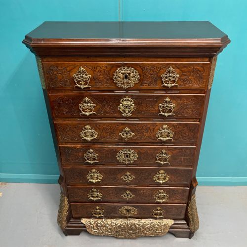 19TH CENTURY DUTCH COLONIAL 7 DRAWER TALL CHEST - ADDITIONAL PHOTO 1