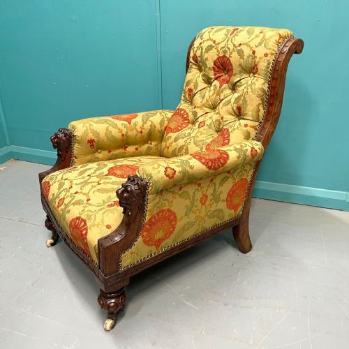 PAIR OF NEWLY UPHOLSTERED BUTTONED LIBRARY ARMCHAIRS - ADDITIONAL PHOTO 4