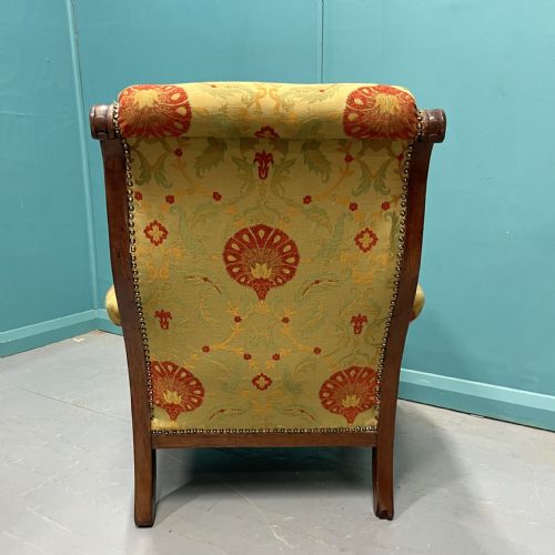 PAIR OF NEWLY UPHOLSTERED BUTTONED LIBRARY ARMCHAIRS - ADDITIONAL PHOTO 7