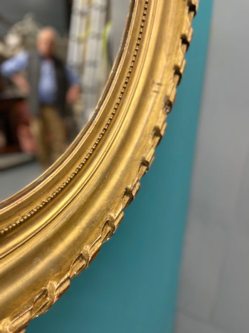 LARGE PAIR OF FRENCH OVAL GILT MIRRORS - ADDITIONAL PHOTO 4
