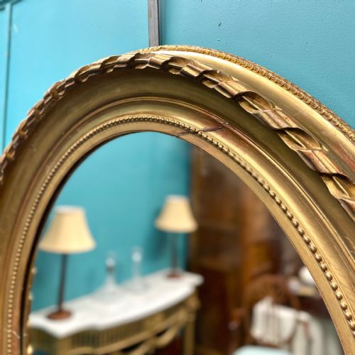 LARGE PAIR OF FRENCH OVAL GILT MIRRORS - ADDITIONAL PHOTO 6
