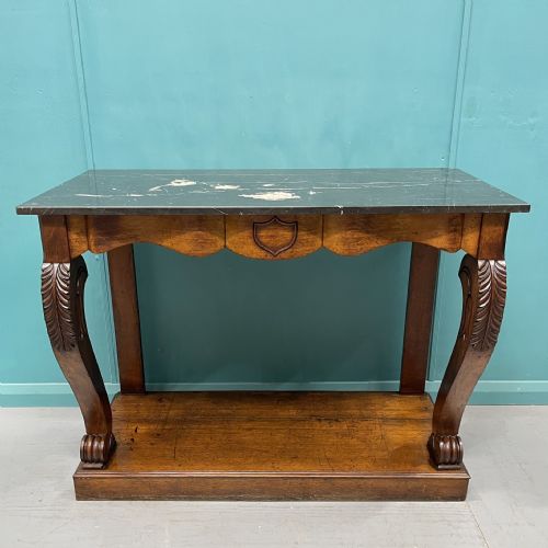 english 19th century marble top console table - CATEGORY: ANTIQUE TABLES - DATED 19TH CENTURY