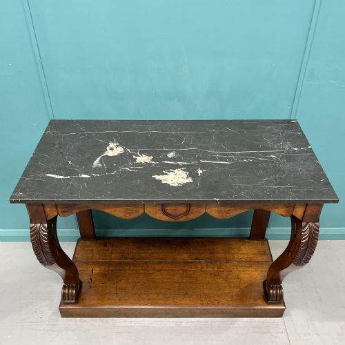 ENGLISH 19TH CENTURY MARBLE TOP CONSOLE TABLE - ADDITIONAL PHOTO 3