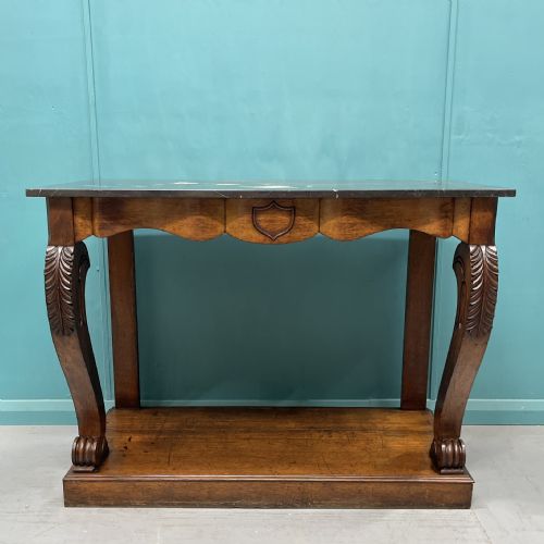 ENGLISH 19TH CENTURY MARBLE TOP CONSOLE TABLE - ADDITIONAL PHOTO 4