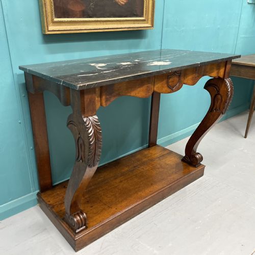 ENGLISH 19TH CENTURY MARBLE TOP CONSOLE TABLE - ADDITIONAL PHOTO 5