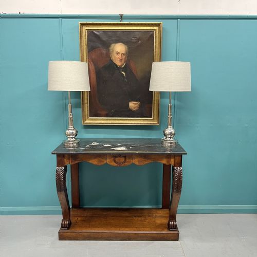 ENGLISH 19TH CENTURY MARBLE TOP CONSOLE TABLE - ADDITIONAL PHOTO 6