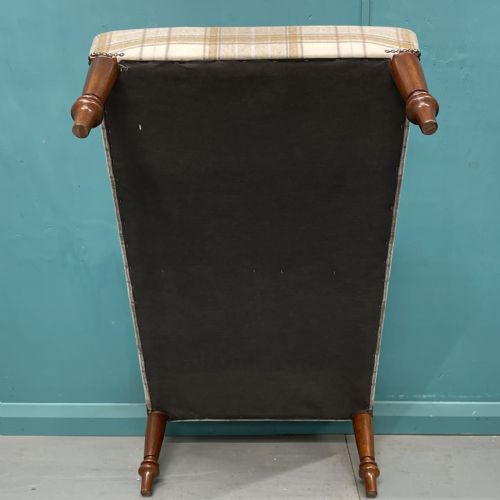 NEWLY UPHOLSTERED HARRIS TARTAN PLAID FOOTSTOOL - ADDITIONAL PHOTO 6