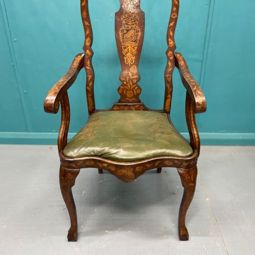 19TH CENTURY DUTCH MARQUETRY ARMCHAIR - ADDITIONAL PHOTO 2