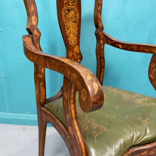 19TH CENTURY DUTCH MARQUETRY ARMCHAIR - ADDITIONAL PHOTO 7