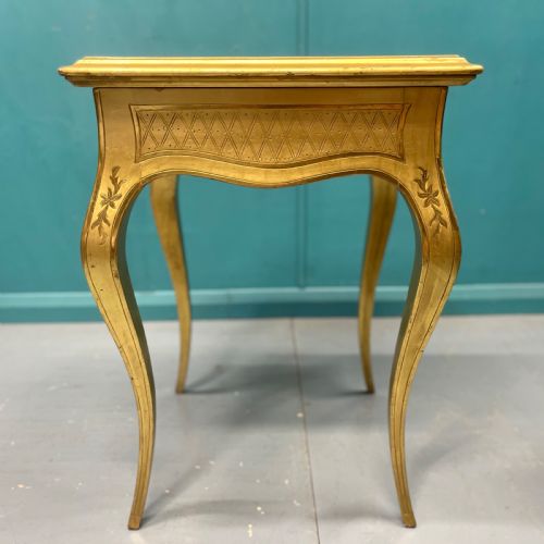 EXCEPTIONAL 19TH CENTURY GOLD LEAF SIDE LAMP TABLE - ADDITIONAL PHOTO 3