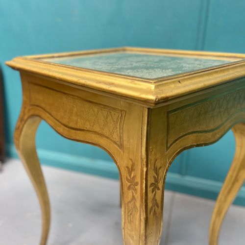 EXCEPTIONAL 19TH CENTURY GOLD LEAF SIDE LAMP TABLE - ADDITIONAL PHOTO 4