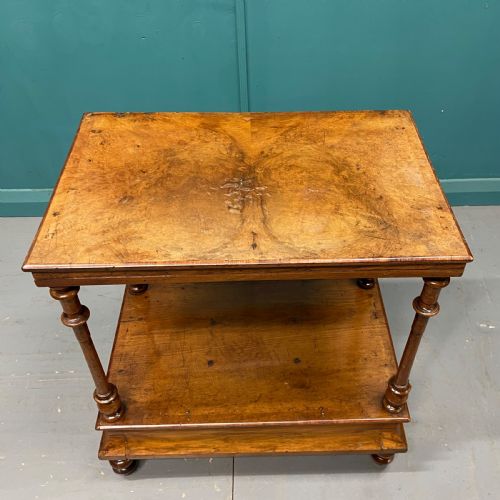 19TH CENTURY BURR WALNUT SIDE TABLE WITH CONCAVE DRAWER - ADDITIONAL PHOTO 3