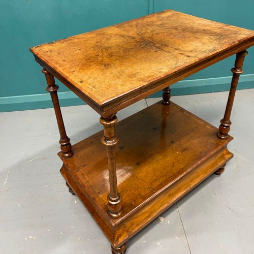 19TH CENTURY BURR WALNUT SIDE TABLE WITH CONCAVE DRAWER - ADDITIONAL PHOTO 4