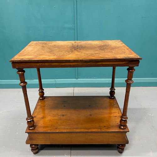 19TH CENTURY BURR WALNUT SIDE TABLE WITH CONCAVE DRAWER - ADDITIONAL PHOTO 7