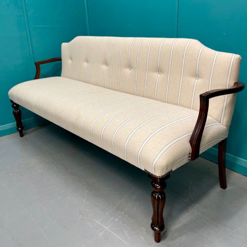 newly upholstered 3 seater salon sofa - CATEGORY: ANTIQUE SOFAS - DATED 19TH CENTURY
