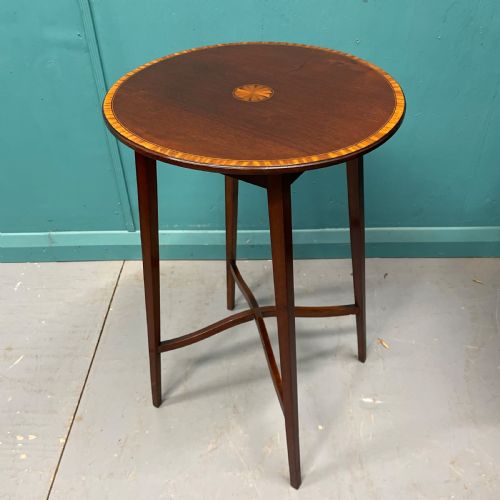 sheraton revival inlaid side table - CATEGORY: ANTIQUE TABLES - DATED 1900
