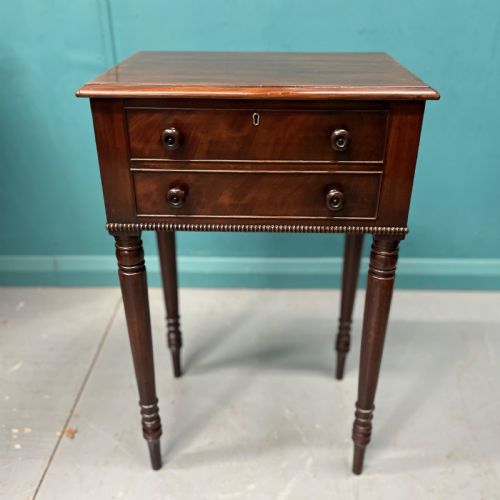 LATE REGENCY WORK TABLE WITH FAUX DRAWERS - ADDITIONAL PHOTO 1