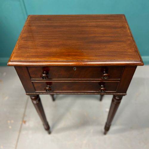 LATE REGENCY WORK TABLE WITH FAUX DRAWERS - ADDITIONAL PHOTO 3