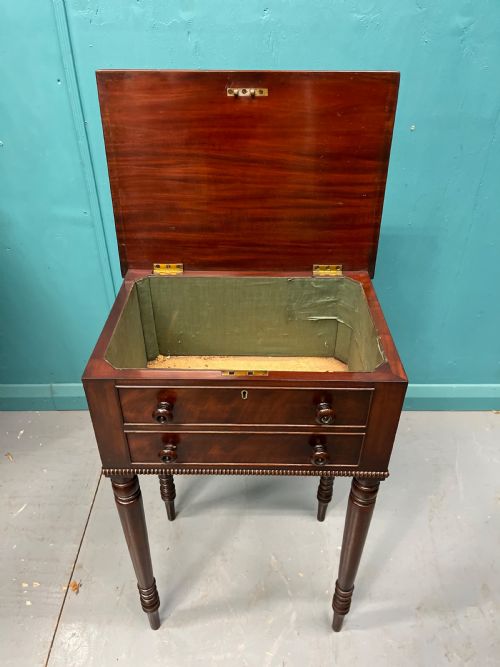 LATE REGENCY WORK TABLE WITH FAUX DRAWERS - ADDITIONAL PHOTO 4