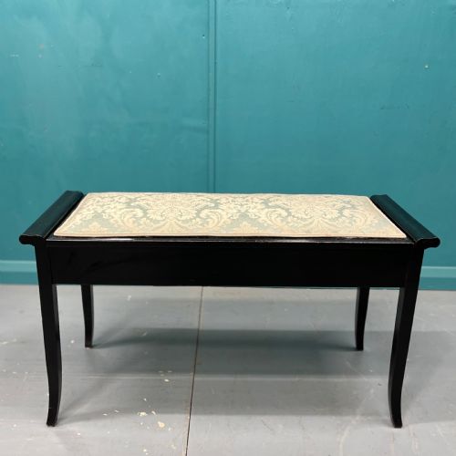 black lacquered piano duet stool - CATEGORY: ANTIQUE STOOLS - DATED 1900