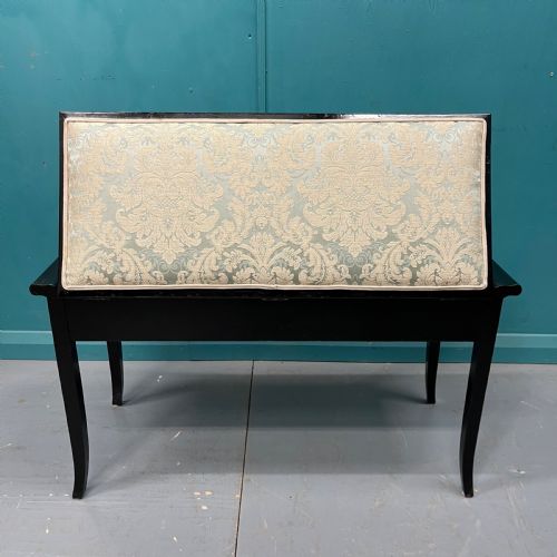 BLACK LACQUERED PIANO DUET STOOL - ADDITIONAL PHOTO 1