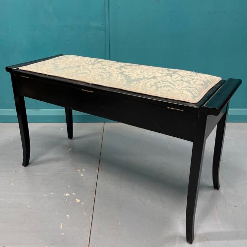 BLACK LACQUERED PIANO DUET STOOL - ADDITIONAL PHOTO 4