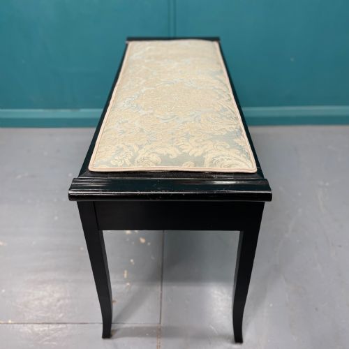BLACK LACQUERED PIANO DUET STOOL - ADDITIONAL PHOTO 5